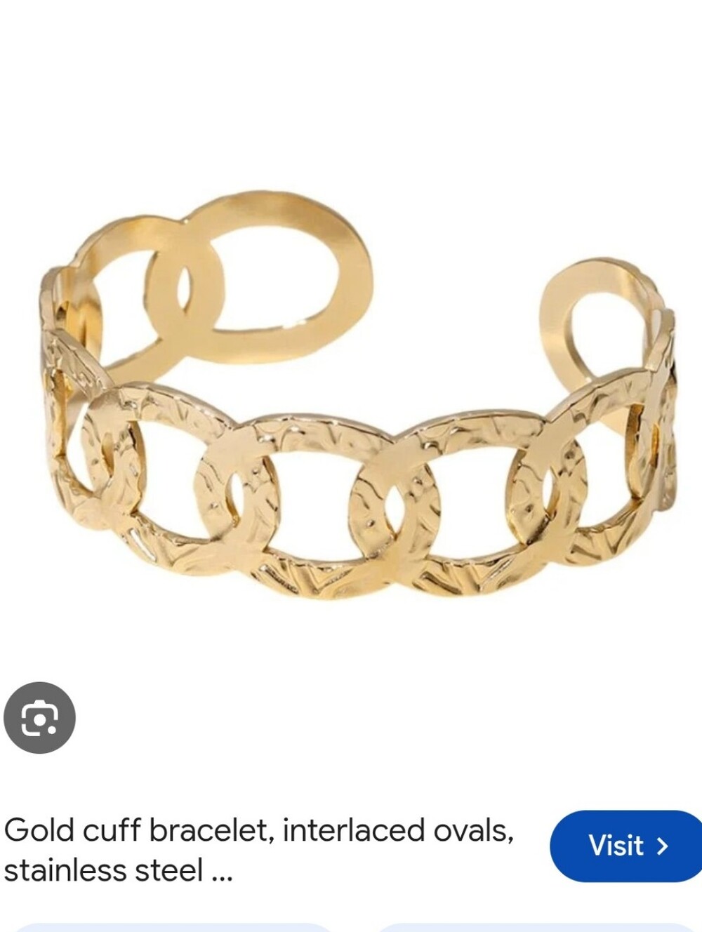 Gold Chain Link Cuff Bracelet - Jessica Simpson New Soft Metal Adjustable